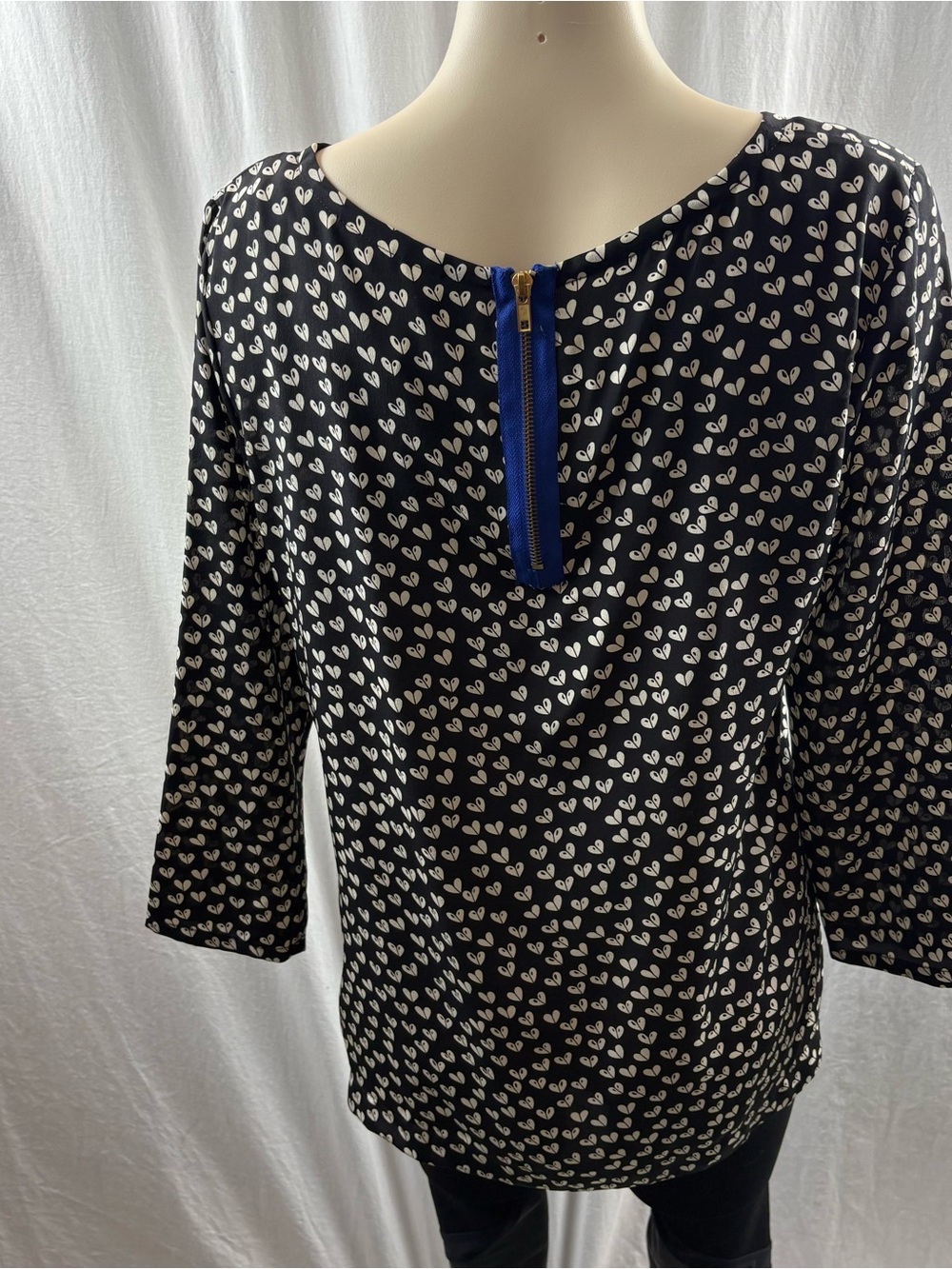 Anthropologie Maeve Linosa heart-patterned silk blouse M - Picture 5 of 11